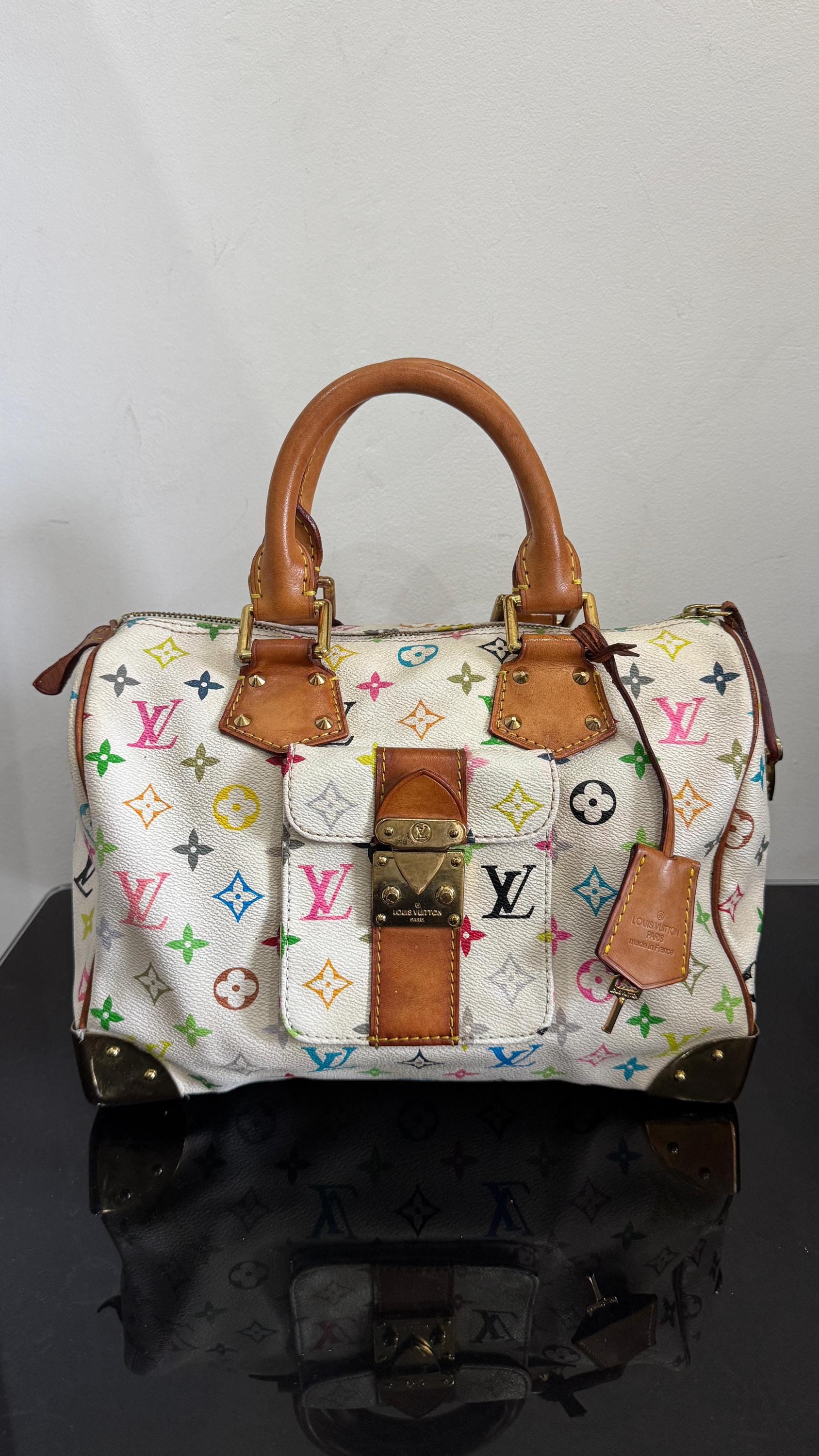 Vintage louis vuitton white multicolor bag - Etsy 日本