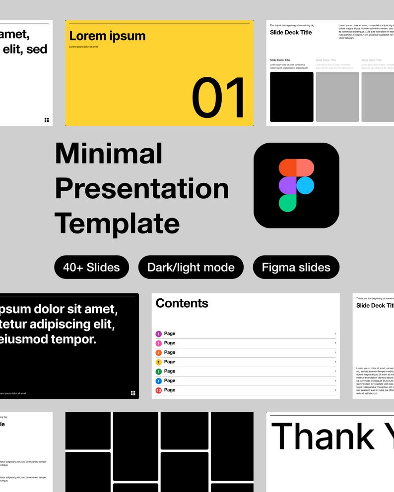 Minimal Figma Presentation Template | Professional Pitch Deck Slides ...