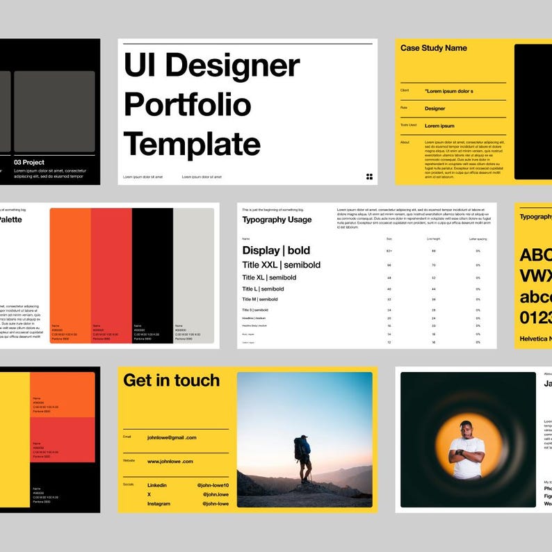 Interview Card Layout UI Portfolio Template for Figma, Product Design Case Study Layout, UI ...