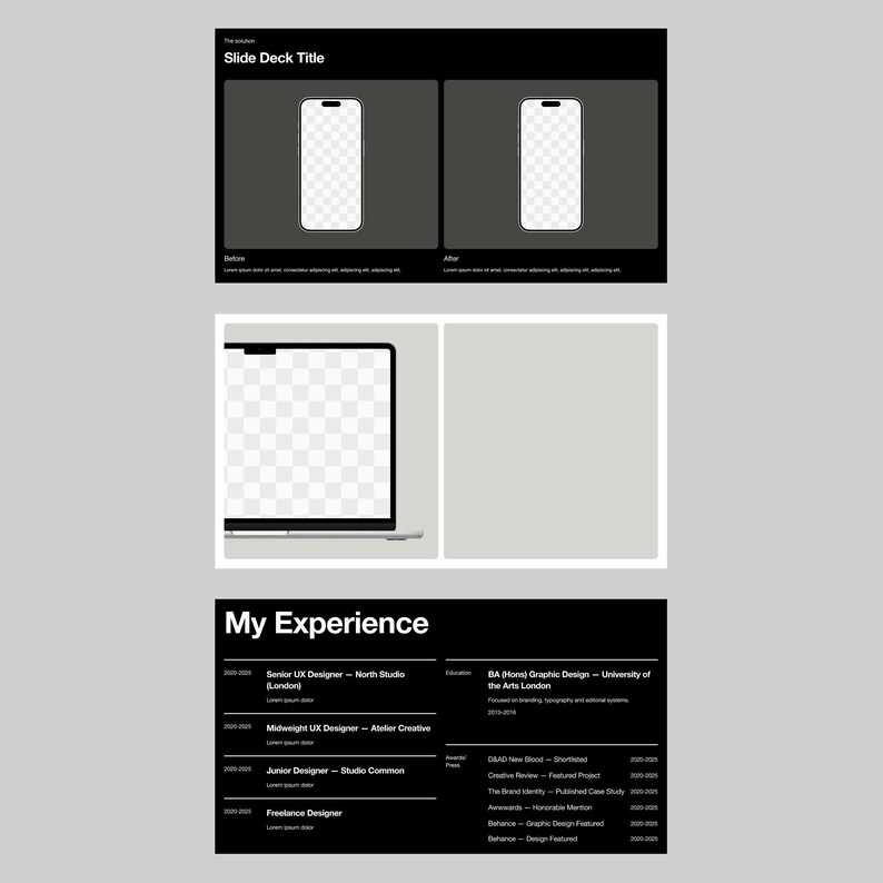 UX Portfolio Template | Structured Case Study Layout for Canva, Google ...