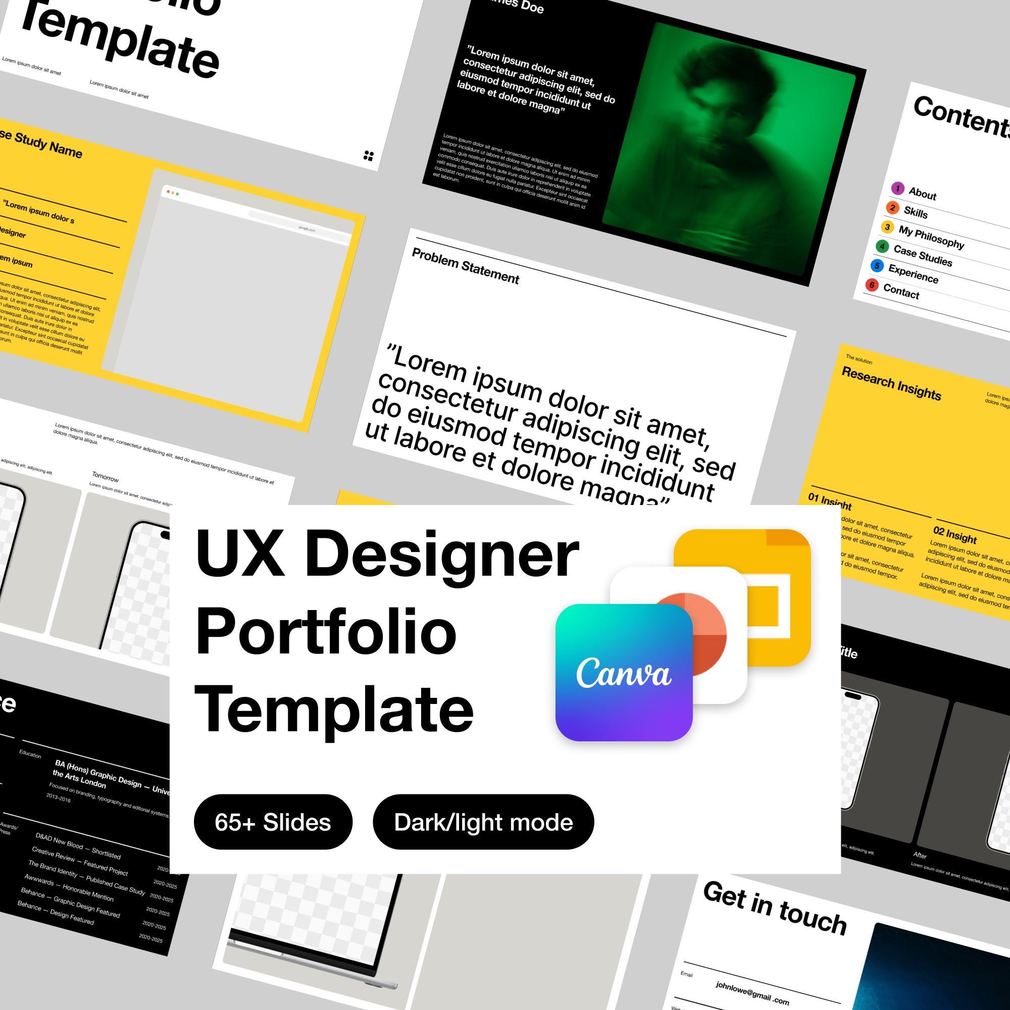 UX Portfolio Template | Structured Case Study Layout for Canva, Google ...
