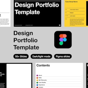 Design Portfolio Vorlage Figma | Minimal Case Case Studies Layout für Produktdesigner & Bewerbungen | Digitaler Download