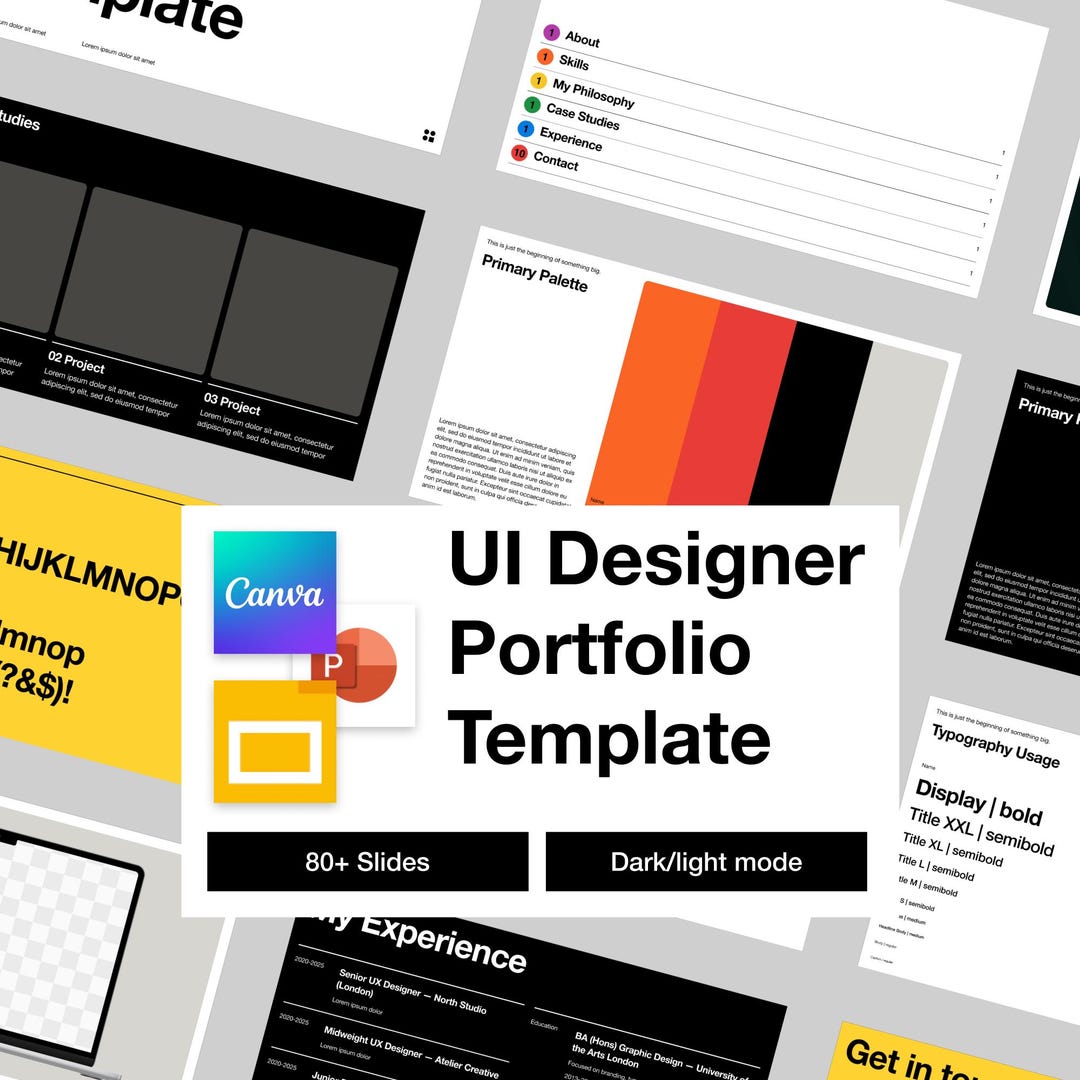 UI Portfolio Template for Canva, Google Slides, Powerpoint | Case Study ...