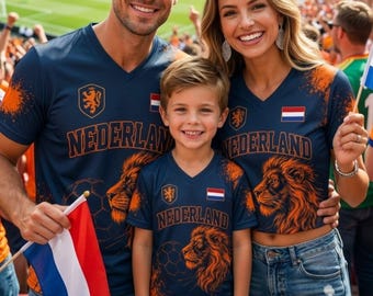 Maillot de football néerlandais 2026 personnalisé, Maillot de football néerlandais personnalisé pour enfant adulte et adolescent, Maillot de sport familial assorti, Maillot de football