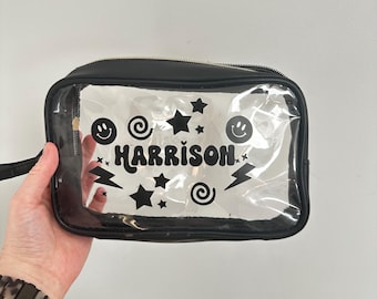 Personalised Baby Essential Bag - Clear and Waterproof - Customisable, Name, Pattern