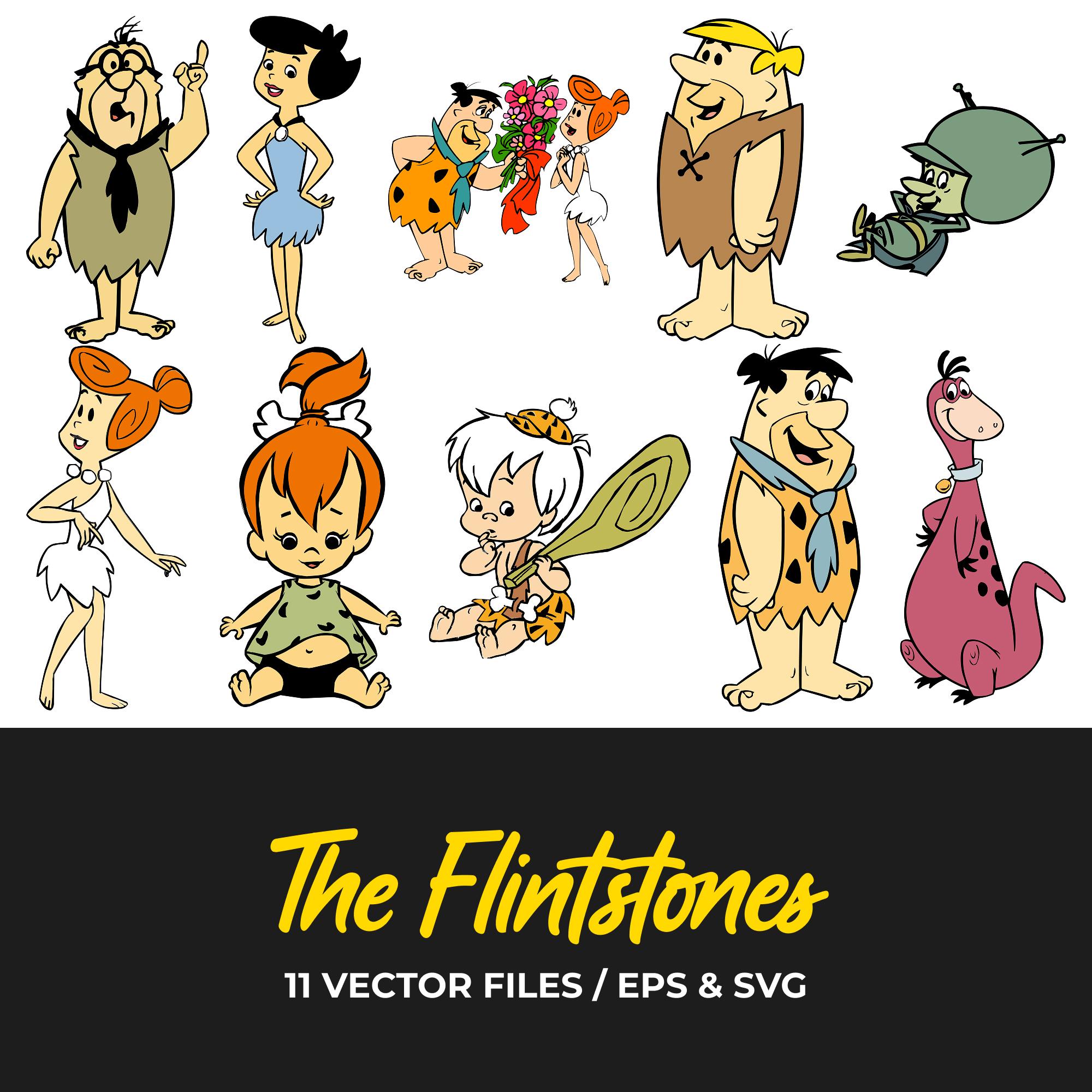 The Flintstones Vector Pack - Classic Cartoon Art (digital Download ...