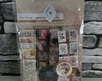 Kit de scrapbooking vintage / Paquete de efímeras de diario basura, suministros para manualidades