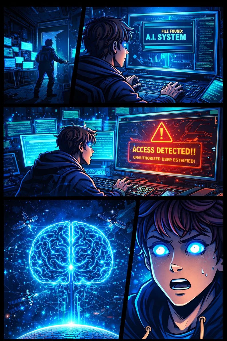 Sci Fi AI Comic Book | Teen Hacker Cyberpunk Graphic Novel (PDF ...