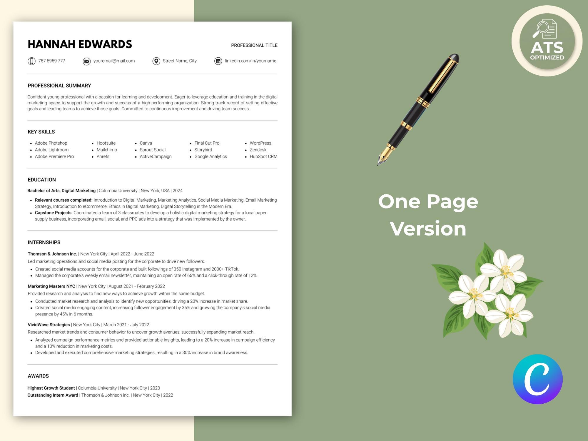 Work Job Application Template Editable Canva | Professional Employment ...