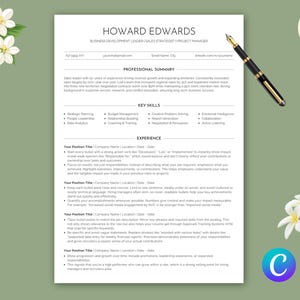 Modèle de CV basique Canva | CV minimaliste épuré | Compatible ATS Modifiable | CV professionnel à téléchargement immédiat