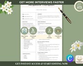 Nurse Resume Template | Canva Editable Nursing CV | Professional Medical Resume | Instant Download + Bonus
