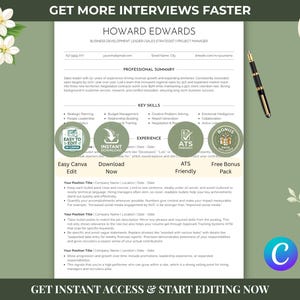 Grundlegende Lebenslauf Vorlage Canva | Sauberer minimalistischer Lebenslauf | ATS Freundlich Bearbeitbar | Professioneller Lebenslauf Sofort-Download