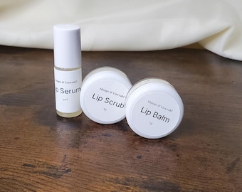 Glow Ritual™ Lip System (Mini) | 3-Step Lip Care Set | Lip Scrub, Lip Serum, Lip Balm | Dry Lip Routine | Giftable Skincare Set