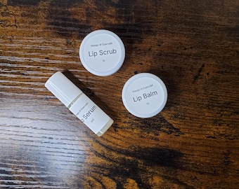 Barrier Repair Lip Care Set | Lip Scrub, Balm & Oil for Dry, Chapped Lips | Hydrating Lip Treatment | Sensitive Skin Friendly