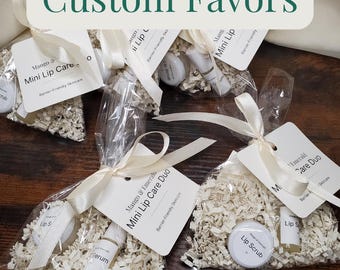 Custom Skincare Party Favors | Luxury Lip Balm and Lip Oil Sets for Baby Showers, Bridal Showers & Birthday Events