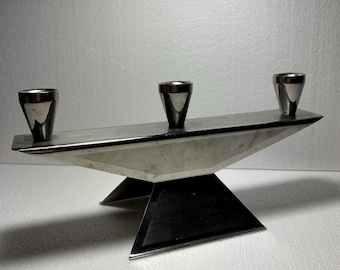 MCM vintage kandelaar verzilverd jaren 60