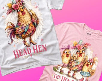 Gildan 5000 Head Hen Shirt, Hen Party Shirt, Funny Bachelorette Shirt, Funny Chicken Shirt, Bride and Bridesmaid Set, Bridal Shower Shirt