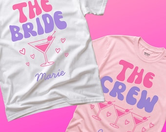 Bride Crew Bachelorette Shirts, Personalized Bride Tee,  Matching Bridesmaid Shirts, Hen Party Shirts, Bridal Party Shirt, Custom Birde Tee