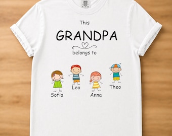 Comfort Colors Personalized Grandpa Shirt, Custom Grandpa Grandkids Name Tee,  Grandfather Shirt With Names,  Custom Future Grandpa Shirt