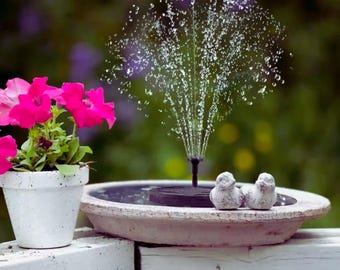 Mini Solar Water Fountain – Solar‑Powered Bird Bath Pump with Multiple Nozzles, Floating Garden Pond Fountain for Outdoor Decor