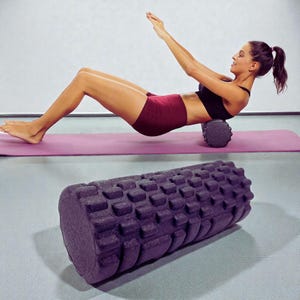 Rullo in schiuma 30/33 cm – Rullo per massaggio profondo dei tessuti per yoga, pilates e recupero muscolare, rullo fitness in EPP per esercizi a casa o in palestra