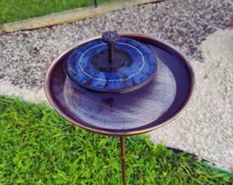 Vintage Bird Bath Garden Decor Metal Birdbath Outdoor Standing Bird Bath Patio Yard Lawn Decor Rustic Garden Ornament