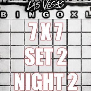 Tarjetas de bingo de WrestleMania 2026 42 Las Vegas / Juego de lucha libre WWE / Modo EXTREMO 7x7 / Noche 2 / Set 2