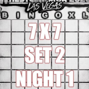 WrestleMania 42 Bingo Cards 2026  Las Vegas | WWE Wrestling Party Game | 7x7 EXTREME Mode | Night 1 | Set 2