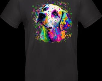Streetwear T-shirt with DTF print | TC_0023 Colorful Dog | Colorful Dog Splash Design | Oeko-Tex cotton | Streetwear & animal lover fashion