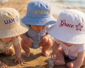 Embroidered Name Sunhat,Custom Baby Hat for Summer,Personalized Toddler Sun Hat,Vacation Gift for Baby Boy/Girl,Shower Gift