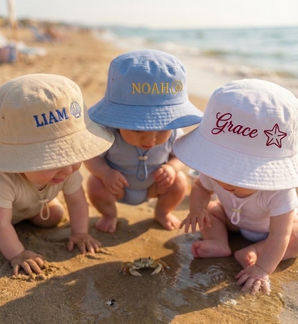 Cotton Bucket Hat with Embroidery Pattern for Beach and Outdoor Activities Reuhen Custom Bucket Hat with Embroidery Text, Logo and  main image 4