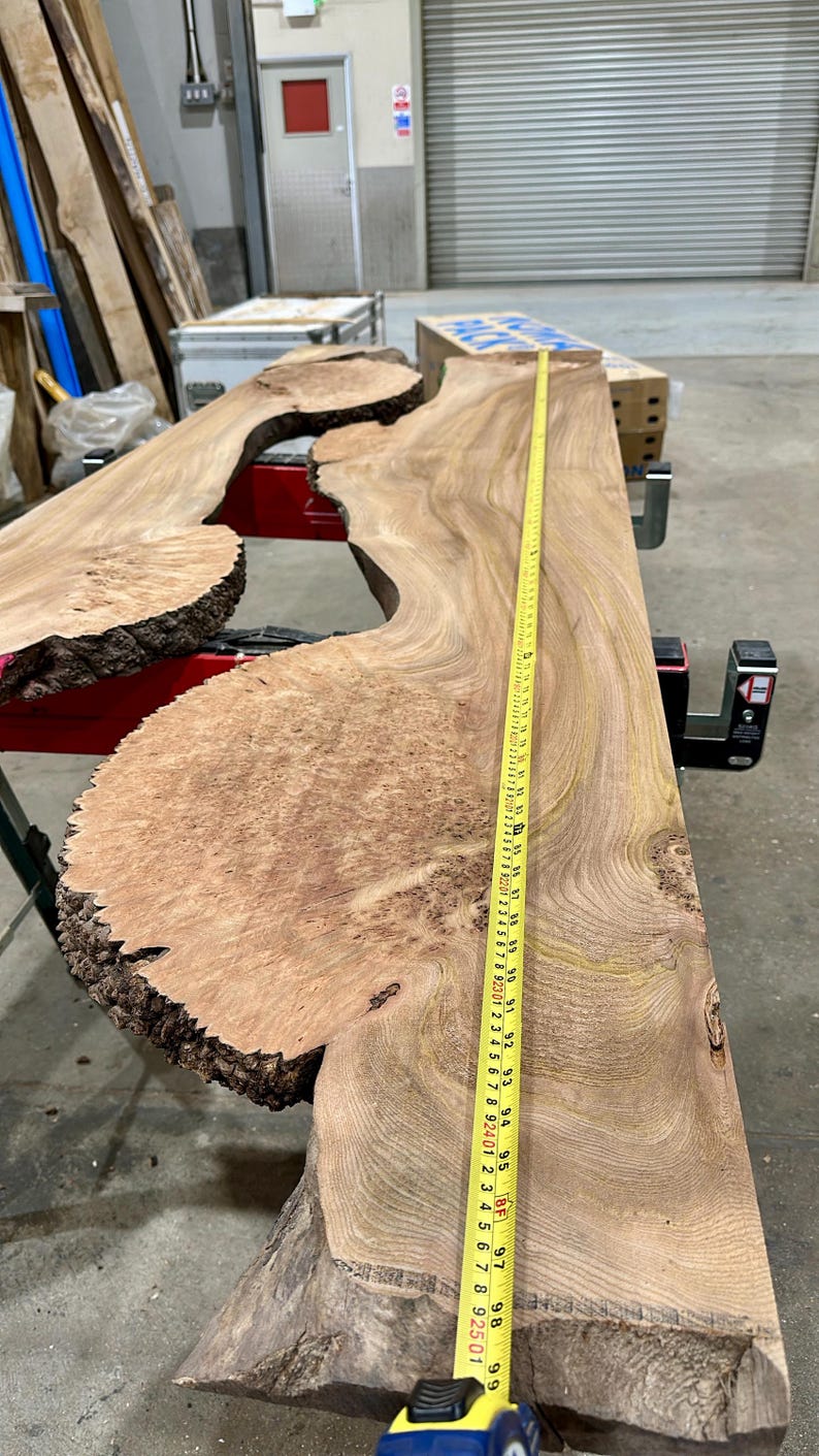 Burr Elm Live Edge Wood Slab: Ugnstorkad, naturlig karaktär (provpaket) bild 7