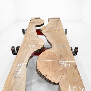 Burr Elm Live Edge Wood Slab: Ugnstorkad, naturlig karaktär (provpaket) bild 2