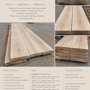 Massief iepenhouten planken | Ovengedroogde iepenplanken voor meubels, vensterbanken, planken en houtbewerking Proefpakket