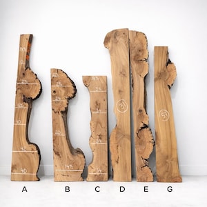 Burr Elm Live Edge Wood Slab: Ugnstorkad, naturlig karaktär (provpaket) bild 1