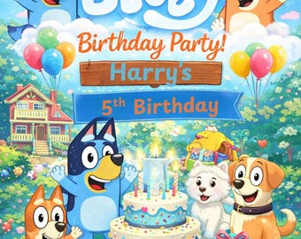 ブルーイデジタル誕生日招待状