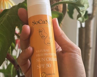 Natural High Protection Sun Cream SPF 50, UVA/UVB-Schutz, feuchtigkeitsspendend, schnell einziehend, Antioxidantien, vegan, leicht