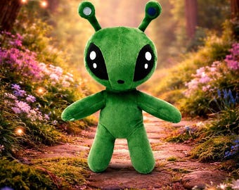 Adorable Green Space Plushie – Soft Alien Stuffed Toy for Kids