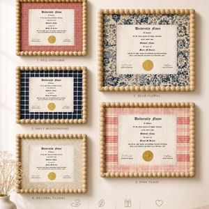 Handmade Custom Fabric Diploma or Marriage License Frame - 8” x 10” or 11" x 14"