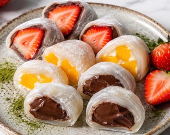 PDF recept met rijstpapier-mochi, gemakkelijk taai Japans dessert, zelfgemaakte zoete lekkernij (digitale download)