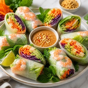 Vietnamese Fresh Spring Rolls Recipe | Shrimp, Rice Paper Rolls (PDF Download)