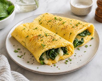 Receta de wraps de huevo con alto contenido proteico / Preparación de desayuno saludable (PDF)