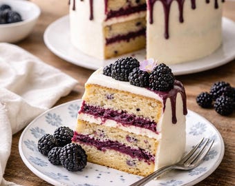 Recept voor cake met bramenlaagjes | Mascarponeglazuur, bessengestremde melk (pdf-download)