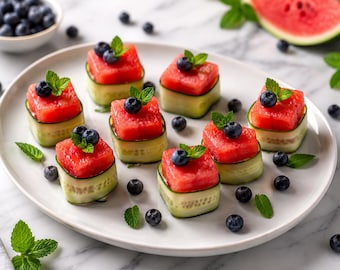 Watermelon Canapés Recipe PDF | Easy Summer Appetizer Guide (Digital Download)