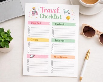 Minimalistische reischecklist | Paklijstsjabloon (pdf-download)