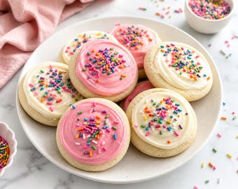 Pdf met recept voor zachte lofthouse-koekjes, eenvoudige suikerkoekjes in bakkerijstijl (digitale download)