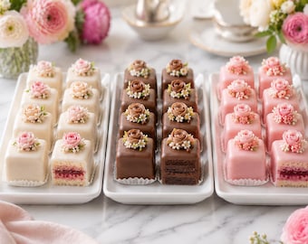 Elegant Petit Fours Recipe PDF | French Bakery Mini Cakes (Instant Download)