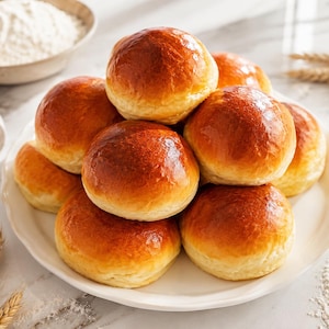Recept voor briochebroodjes | Zachte, luchtige zelfgemaakte hamburgerbroodjes (printbaar PDF-bestand)