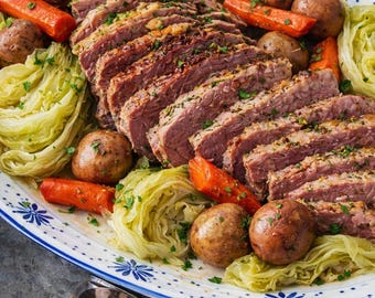 Receta de carne en conserva con repollo (PDF) / Cena tradicional irlandesa (Descarga instantánea)