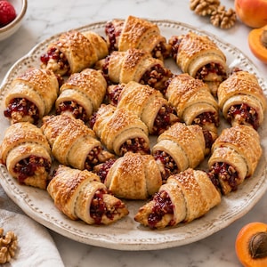 Ricetta dei Rugelach / Biscotti di pasta sfoglia ebraici al burro per le festività (PDF stampabile)